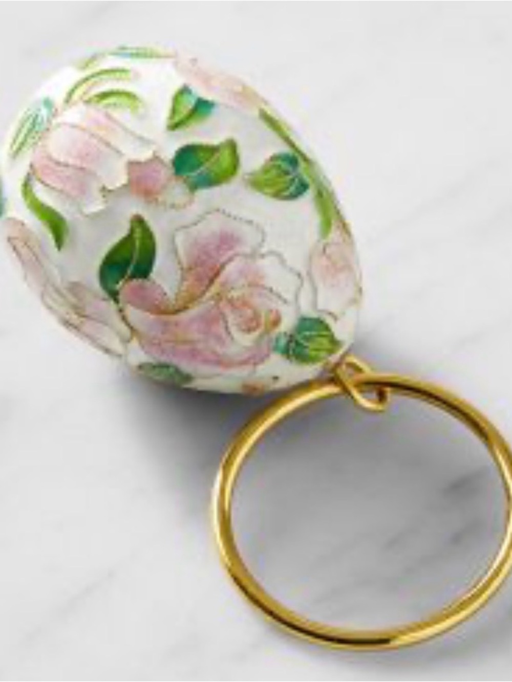 NWT Williams Sonoma Cloisonné Egg Napkin Rings, Set of 4